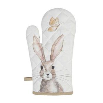 CLEEF.REB44 Edényfogó kesztyű 18x30cm,100% pamut,Rustic Easter Bunny kép