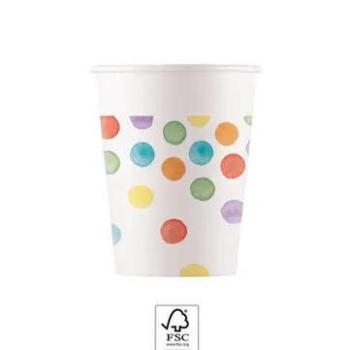 Color Party Dots, Színes papír pohár 8 db-os 200 ml FSC kép