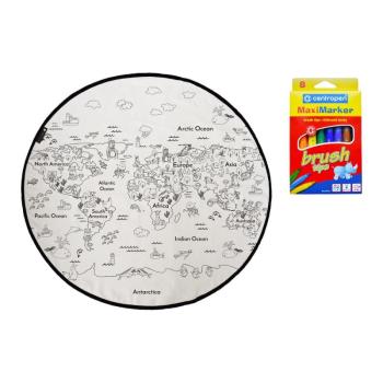 Colouring World színezhető szőnyeg és filctoll szett, ø 130 cm - Butter Kings kép