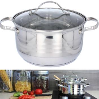 CookLine rozsdamentes acél Edény fedővel 22cm - ezüst kép