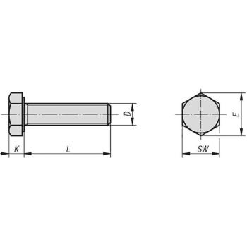 Csavar 5.8 10x16 DIN933 ZN kép