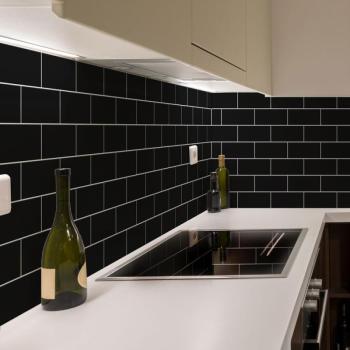 Csempematrica szett 30 db-os 20x10 cm Subway Tiles Black – Ambiance kép