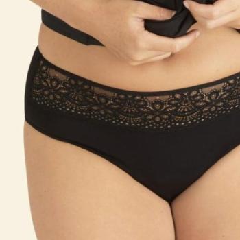 Csipke derekú menstruációs bugyi, közepesen erős menstruációra kép