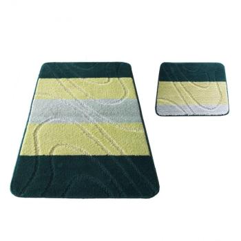 Csúszásmentes zöld fürdőszobai szőnyegek 50 cm x 80 cm + 40 cm x 50 cm kép