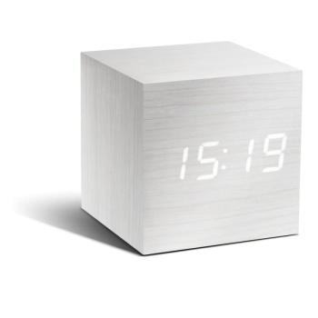 Cube Click Clock fehér ébresztőóra fehér LED kijelzővel - Gingko kép