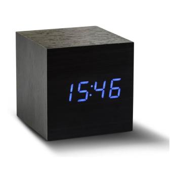 Cube Click Clock fekete ébresztőóra kék LED kijelzővel - Gingko kép