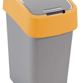 CURVER &quot;PACIFIC FLIP BIN&quot; BILLENŐ FEDELES SZEMETES 25L - Ezüst/sárga kép