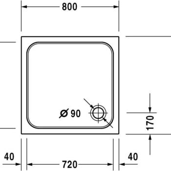 D-Code Zuhanytálca 800x800mm, négyzet, fehér kép