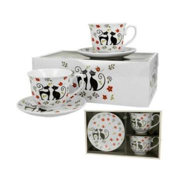 D.G.33854 Porceláncsésze+alj, 250ml,2 személyes, dobozban, Koty Etno kép