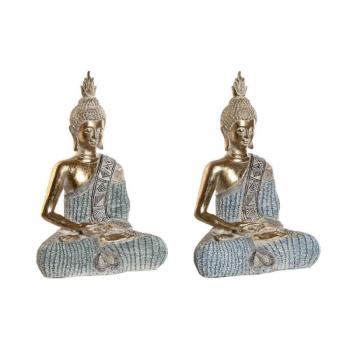 Dekoratív Figura DKD Home Decor 23 x 13 x 34 cm Kék Buddha Türkiz... kép