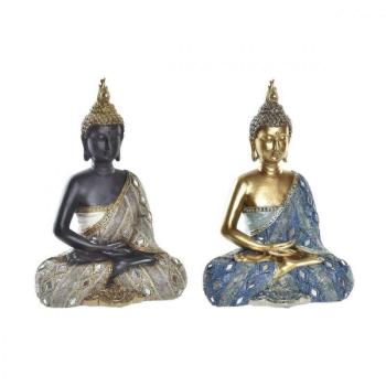 Dekoratív Figura DKD Home Decor Kék Aranysàrga Barna Buddha Kelet... kép