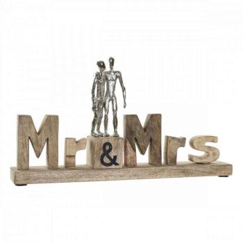 Dekoratív Figura DKD Home Decor Mr &amp;amp; Mrs Ezüst színű Alumíniu... kép