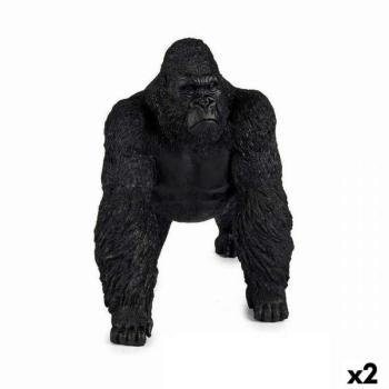 Dekoratív Figura Gorilla Fekete 20 x 27 x 34 cm (2 egység) kép