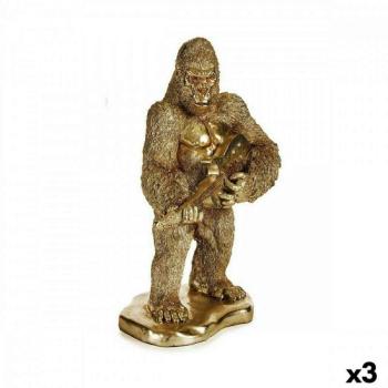 Dekoratív Figura Gorilla Gitár Aranysàrga 16 x 39 x 27 cm (3 egység) kép