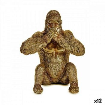 Dekoratív Figura Gorilla Yoga Aranysàrga 11 x 18 x 16,2 cm (12 egység) kép