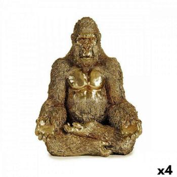 Dekoratív Figura Gorilla Yoga Aranysàrga 19 x 26,5 x 22 cm (4 egység) kép