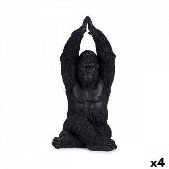 Dekoratív Figura Gorilla Yoga Fekete 18 x 36,5 x 19,5 cm (4 egység) kép