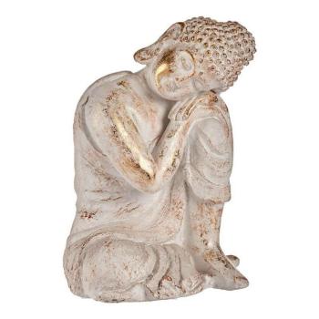 Dekoratív kerti figura Buddha Fehér/Arany Polyresin (28,5 x 43,5... kép