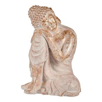 Dekoratív kerti figura Buddha Fehér/Arany Polyresin (35,5 x 54,5... kép