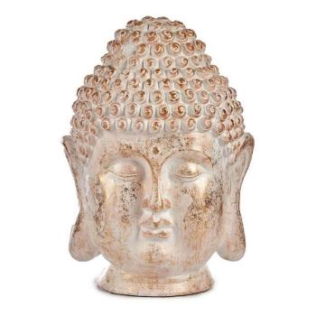 Dekoratív kerti figura Buddha fej Fehér/Arany Polyresin (31,5 x 5... kép