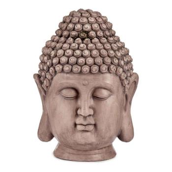 Dekoratív kerti figura Buddha fej Szürke Polyresin (31,5 x 50,5 x... kép