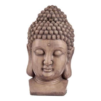 Dekoratív kerti figura Buddha fej Szürke Polyresin (35 x 65,5 x 38 cm) kép