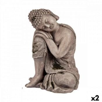 Dekoratív kerti figura Buddha Polyresin 23 x 34 x 28 cm (2 egység) kép