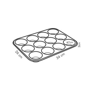 DELÍCIA 12 muffin sütőforma 34 x 26 cm kép