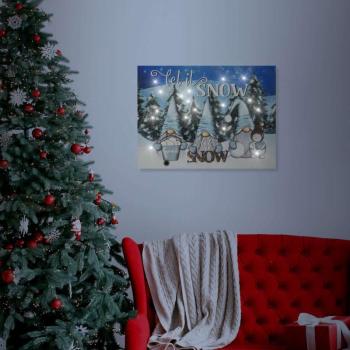 DELIGHT DECO LED-es fali hangulatkép - &quot;Let it snow&quot; - 2 x AA, 40... kép