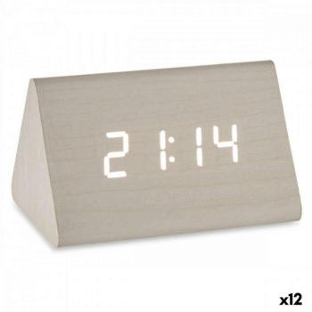 Digitális asztali óra Fehér PVC Fa MDF 11,7 x 7,5 x 8 cm (12 egység) kép