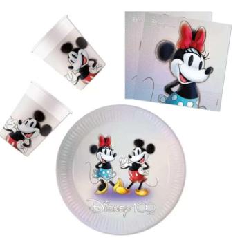 Disney 100 Minnie party szett 23cm-es tányérral 36db-os kép