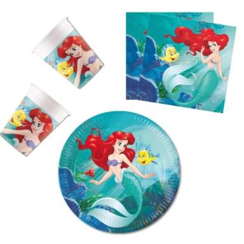 Disney Hercegnők party szett Ariel 23cm-es tányérral 36db-os kép