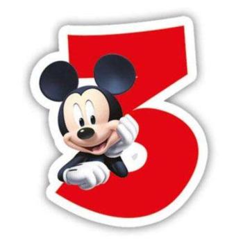 Disney Mickey tortagyertya, számgyertya 3 éves kép