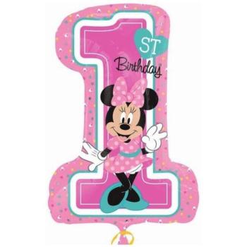 Disney Minnie első születésnap fólia lufi 71cm kép