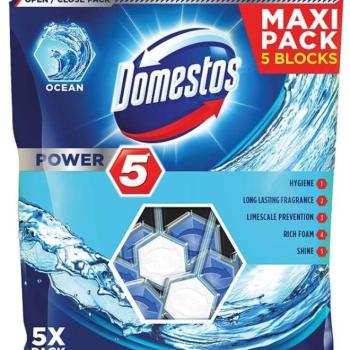 Domestos Power 5 5x55g Óceán Illatú WC Frissítő Rúd kép