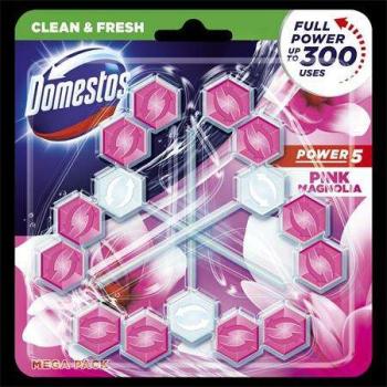 DOMESTOS &quot;Power 5&quot; 3 db-os pink magnóliás WC fertőtlenítő kép