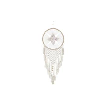 Dream catcher (álomszűrő) DKD Home Decor Tollak Pamut Fehér Ratta... kép