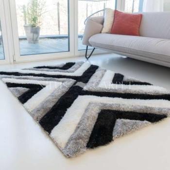 Dubai Shaggy (gray-black) 5cm 3D szőnyeg 80x150cm Szürke-Fekete kép