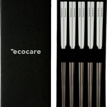 ECOCARE Fém Sushi pálcika doboz ezüst-fehér 10 db kép