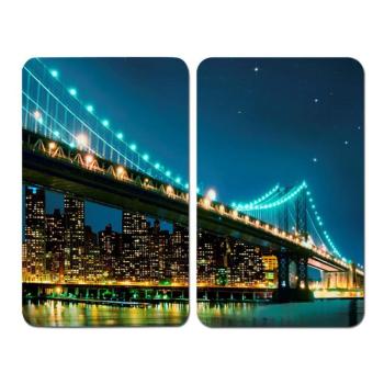 Edzett üveg tűzhely fedőlap szett 2 db-os 30x52 cm Brooklyn Bridge – Wenko kép