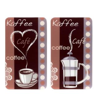 Edzett üveg tűzhely fedőlap szett 2 db-os 30x52 cm Coffee – Maximex kép