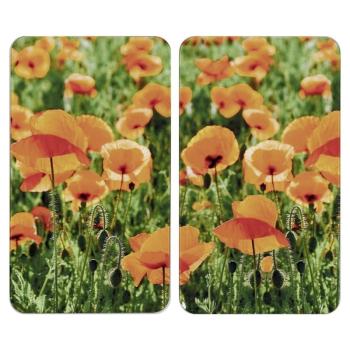 Edzett üveg tűzhely fedőlap szett 2 db-os 30x52 cm Poppy Field – Wenko kép