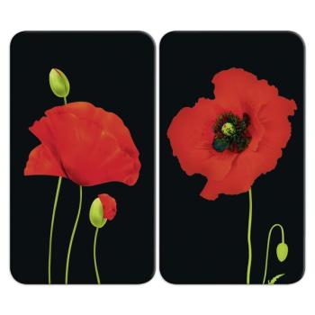 Edzett üveg tűzhely fedőlap szett 2 db-os 52x30 cm Poppy – Maximex kép