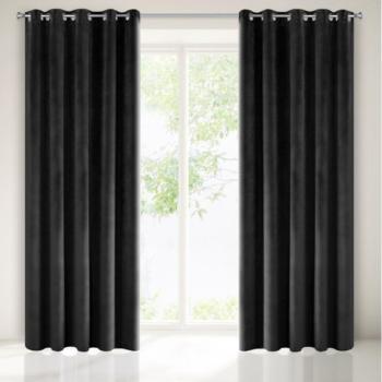 Elegáns fekete bársony drapéria 140 x 250 cm Hossz: 250 cm kép