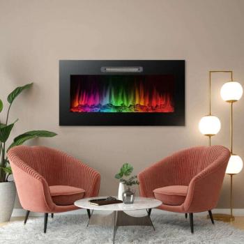 Elektromos kandalló - hősugárzó + RGB LED - 91 x 15 x 48 cm kép