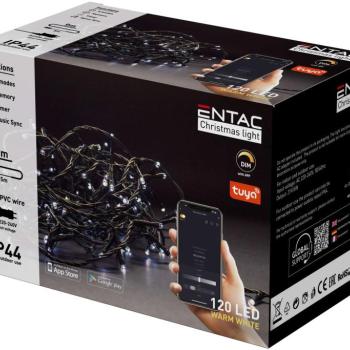 Entac Karácsonyi IP44 120 LED Füzér WW 9m Tuya APP kép