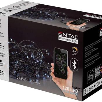 Entac Karácsonyi IP44  Fényfüzér 120 LED CW 9m BT aplikáció kép