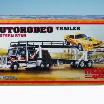 Építőkészlet Monti 39 Autorodeo trailer Western star 1:48 kép