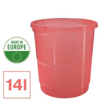 Esselte Colour Breeze papírkosár 14l áttettsző korall 628461 kép