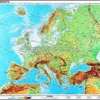Európa, domborzati + vaktérkép DUO óriás térkép poszter kép